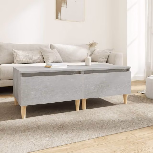 Berkfield Home Set of 2 Concrete Grey Nesting Side Tables, W/D/H: 50 x 46 x 35 cm – 1