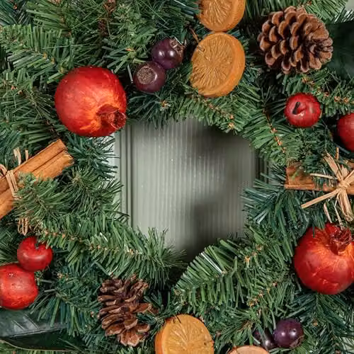 Samuel ALEXANDER 40cm Festive Spice Christmas Wreath in Red and Green with Pinecones and Faux Dried Fruit – 3