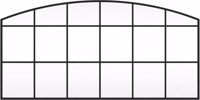 Berkfield Home Black Metal and Glass Wall Mirror W: 100 cm, H: 50 cm