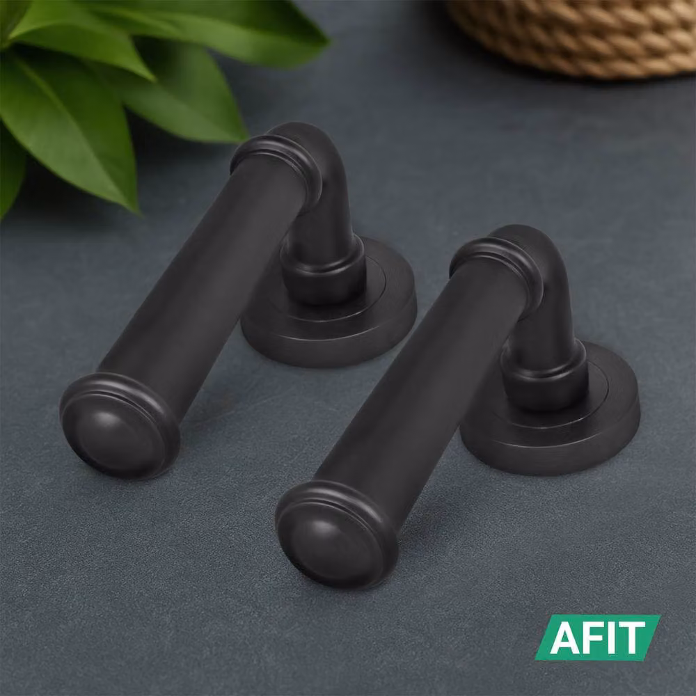 AFIT Matt Black Fire Door Handle Latch Set with Hinges – 7