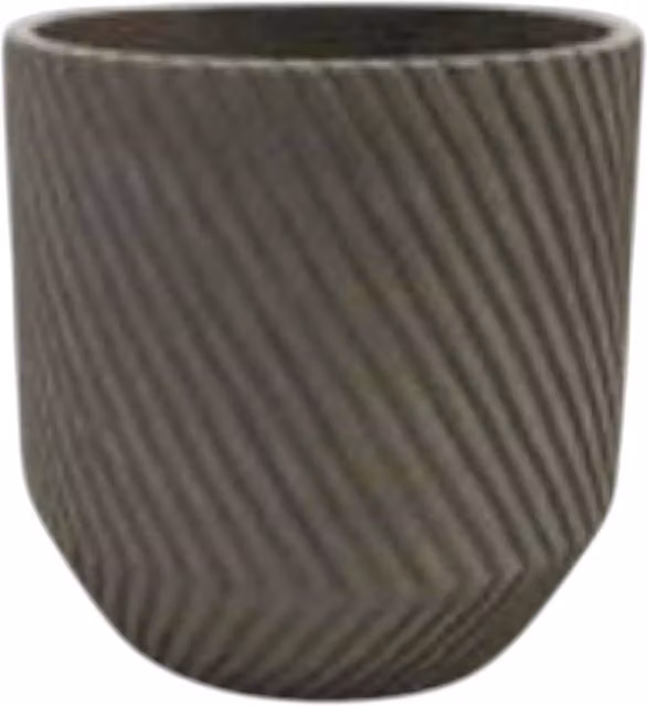 Four Candle Brown Textured Ceramic Cylinder Pot, W/D/H: 16 x 16 x 4 cm