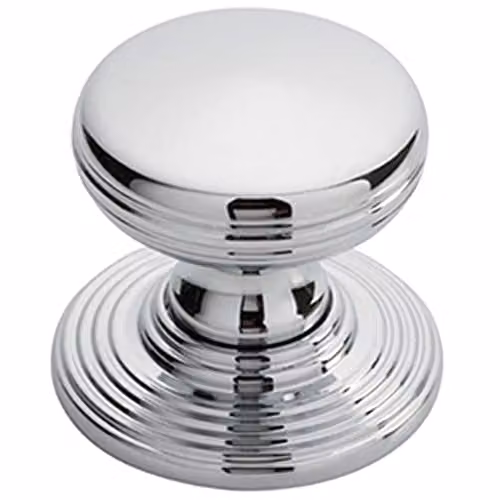 Loops Smooth Ringed Cupboard Door Knob in Polished Chrome