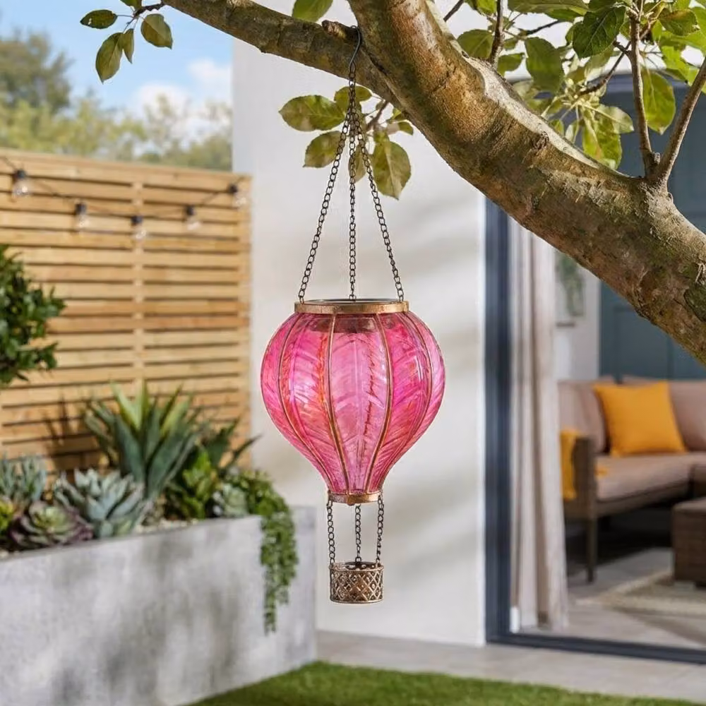 Garden Greatness Fuchsia Hanging Solar Hot Air Balloon, Pink – 2