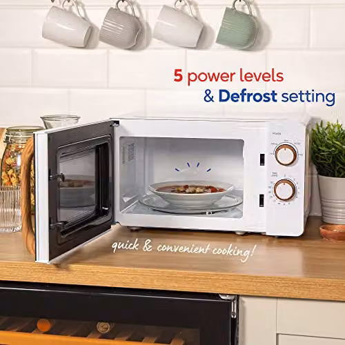 Russell Hobbs RHMM713 Scandi Manual Solo Microwave, White – 5