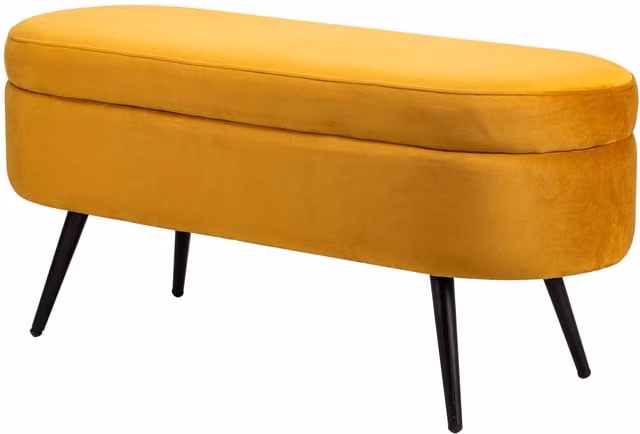 Nordlys Scandinavian Design Storage Bench with Metal Legs in Yellow