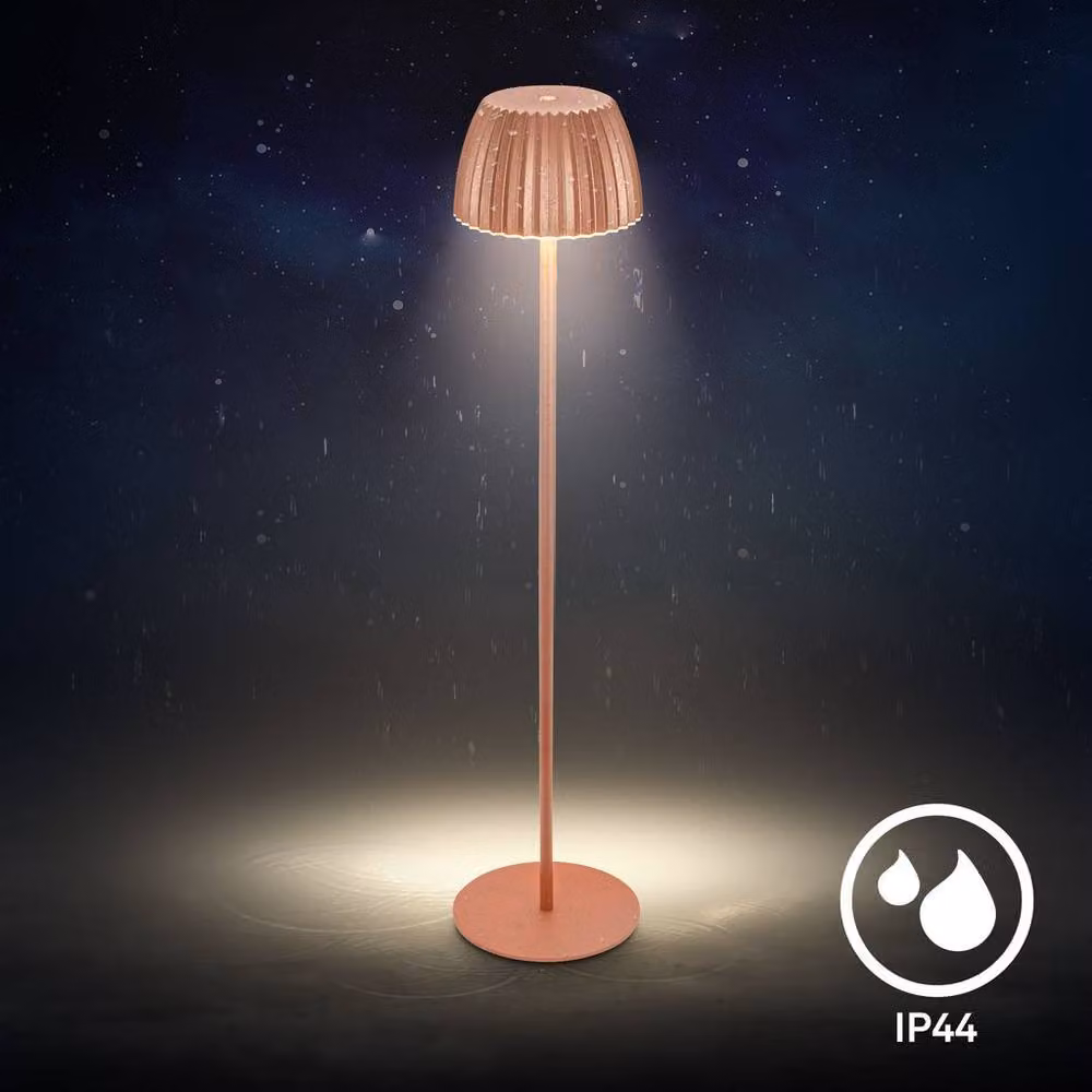 Briloner Rechargeable LED Floor Lamp in Copper, Dimmable and IP44 Waterproof with Touch Control, W/D/H: 19 x 19 x 124 cm – 6