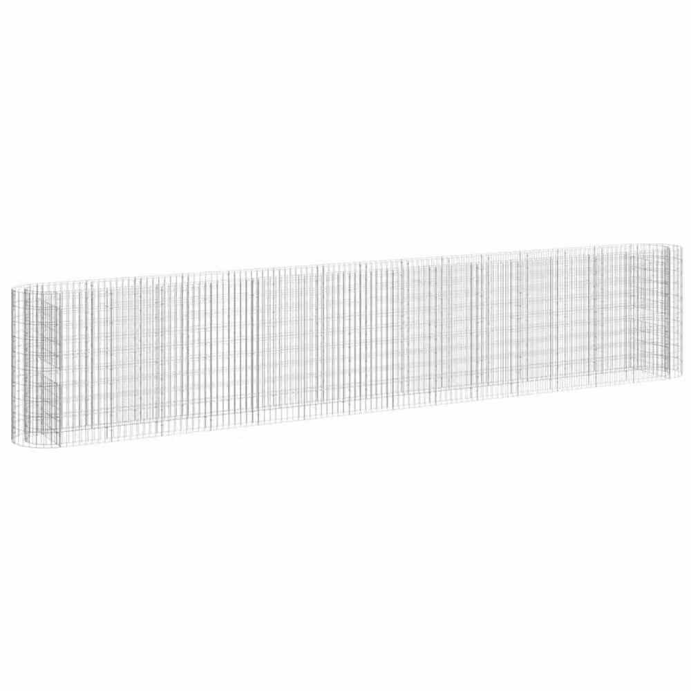 Berkfield Home Silver Galvanised Steel Gabion Raised Bed, W: 540 cm, D: 50 cm, H: 100 cm – 3