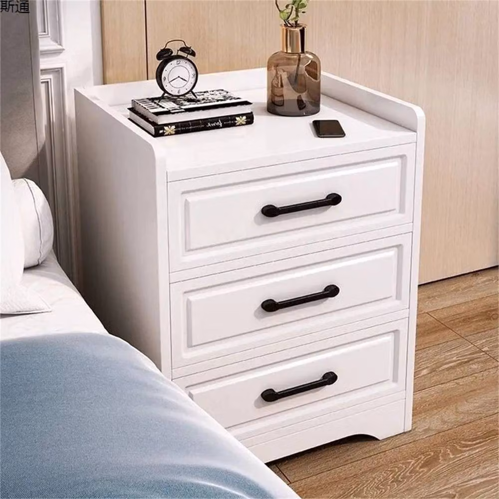 Nordara Modern 3 Drawer Bedside Cabinet in White, W/D/H: 40 x 36 x 60 cm – 2