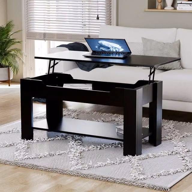 Vida Designs Modern Black Lift-Top Coffee Table