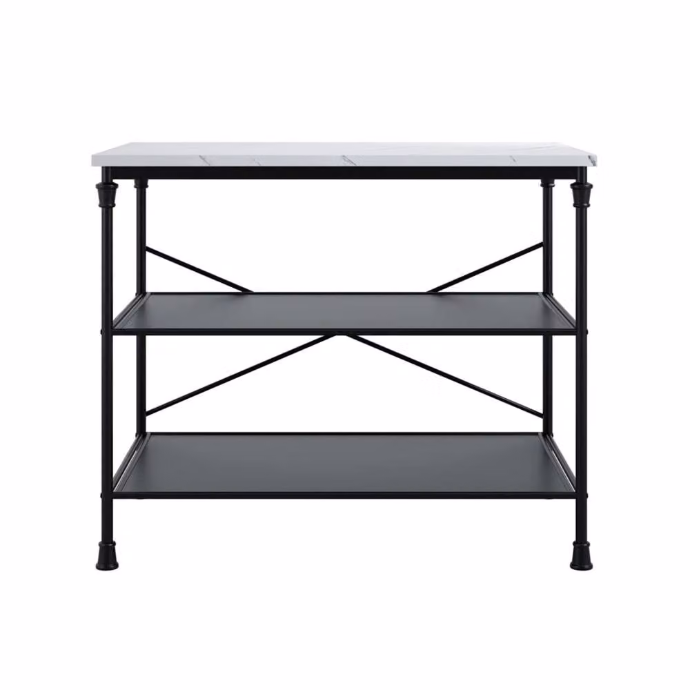 Wyld Haus Lola Marble Effect Console Table in Black, W/D/H: 80 x 40 x 40 cm – 2