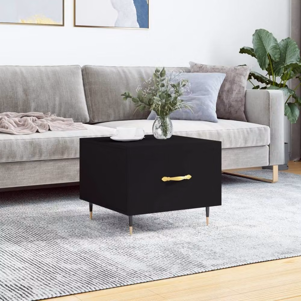 Berkfield Home Decorative Black Square Coffee Table W/D/H: 50 x 50 x 40 cm – 2