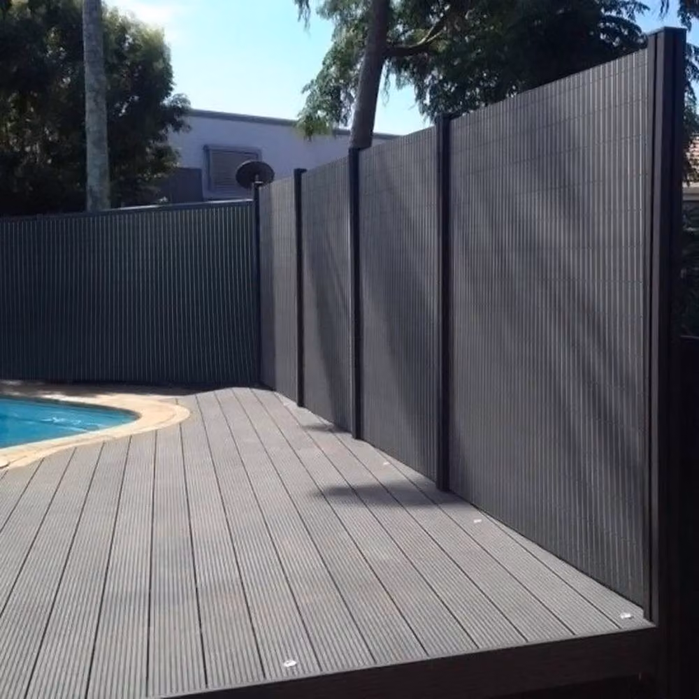 SPETLEK Dark Grey PVC Woven Bamboo Garden Privacy Fence Strip, H: 180 cm x W: 300 cm – 4