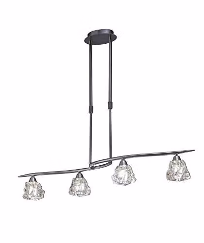 Netlighting Iku Telescopic 4 Light G9 Pendant in Grey and Satin Nickel