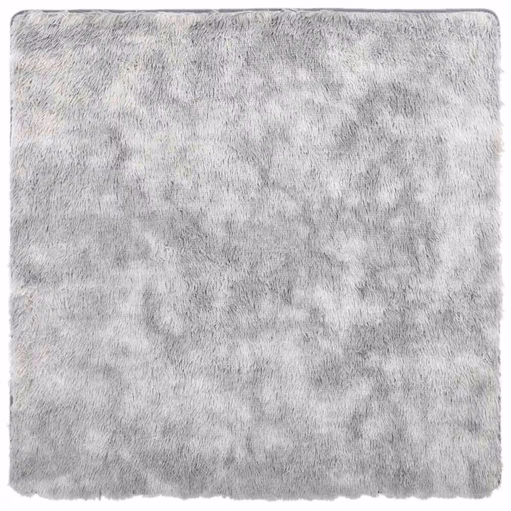 Berkfield Home NAVARRA Shaggy High Pile Rug, Silver Grey, W/D: 240 x 240 cm – 1