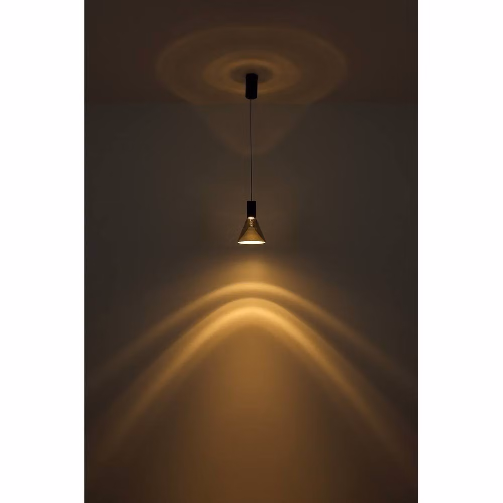 Netlighting Labora Cone Pendant Light in Black with Smoke Glass Shade, LED 3000K Warm White – 4