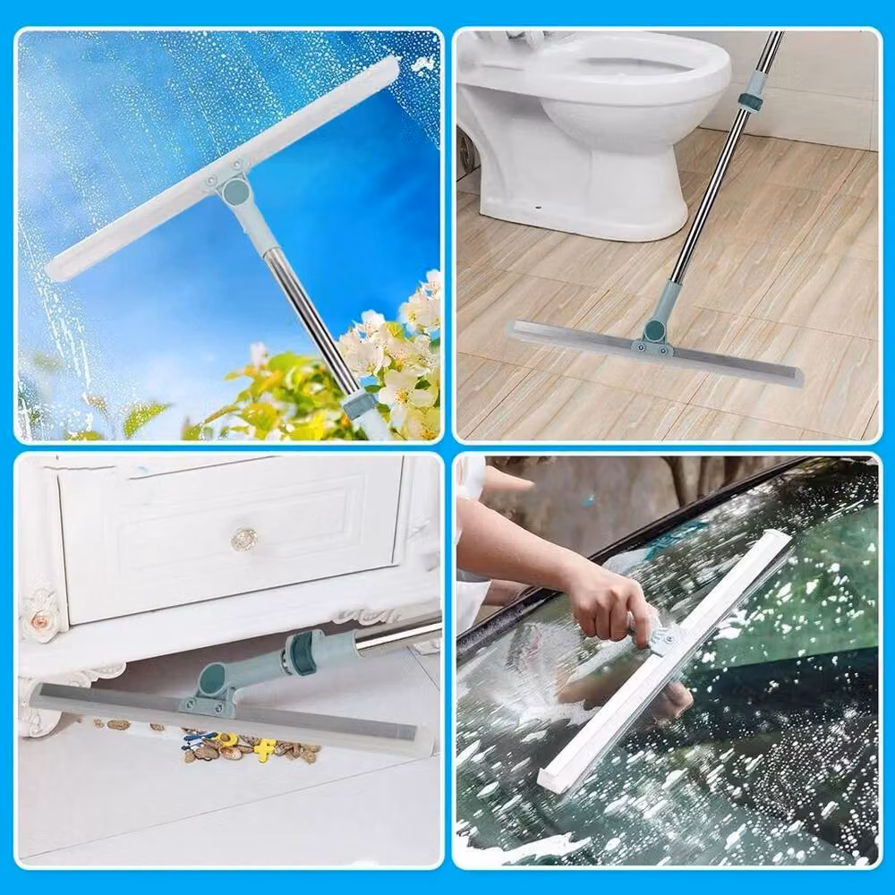 KORVIXA Silver Floor Squeegee with Telescopic Handle and Rubber Blade – 2