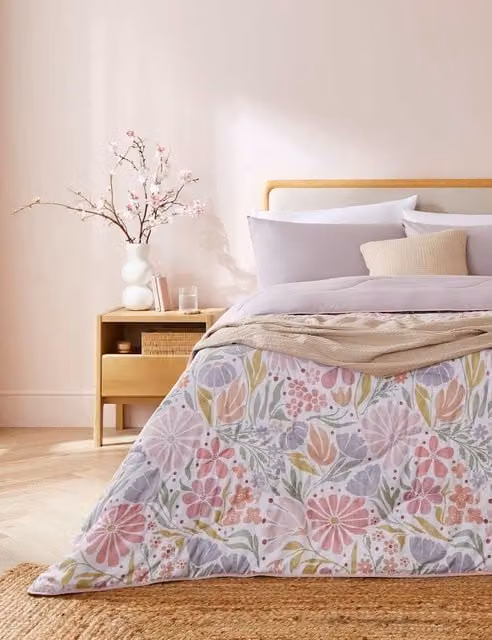 Nightlark Wildflower Coverless Microfibre Duvet and Pillowcase Set, Multicolour