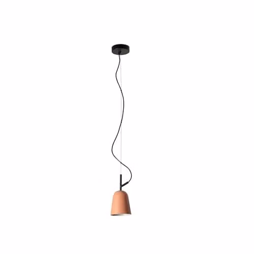 Netlighting FARO BARCELONA Studio 11cm Dome Pendant Ceiling Light in Matt Black and Pink – 1