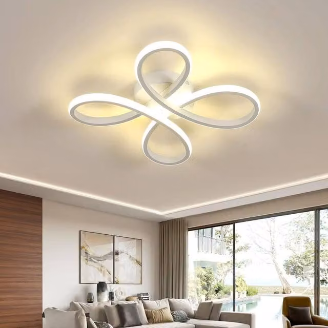 Goeco Modern Flower Shape LED Ceiling Light, 30W, 4500K, White