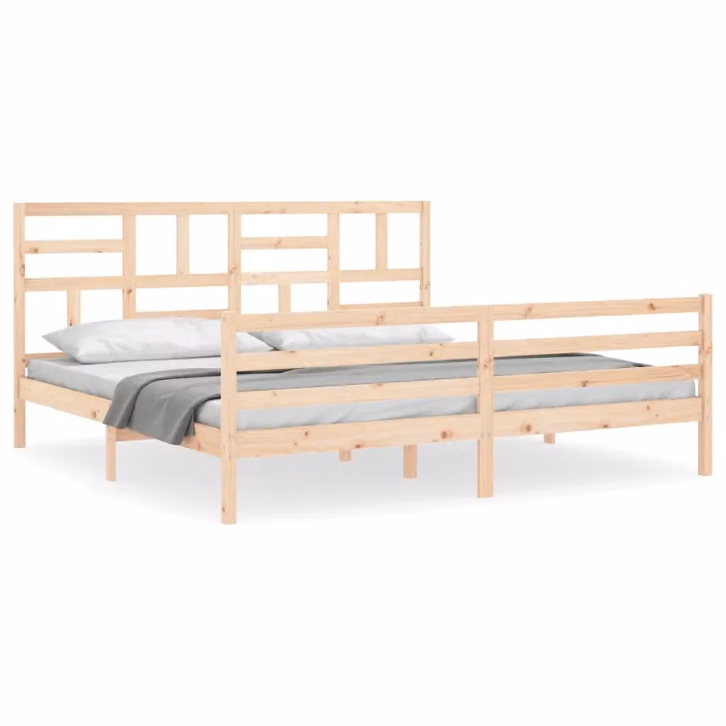 Berkfield Home Solid Pine Wood Bed Frame in Brown, 200 x 200 cm – 2