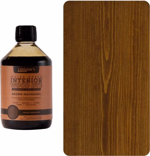 Littlefair's Indoor Wood Stain in Brown Mahogany, 0.5 l