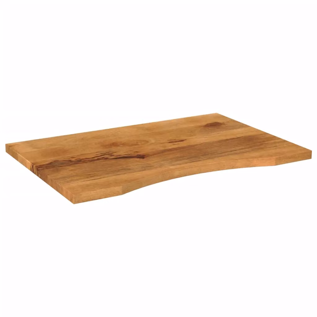 Berkfield Home Rustic Solid Mango Wood Desk Top with Curve, Brown, W: 80 cm, D: 50 cm, H: 2.5 cm – 2