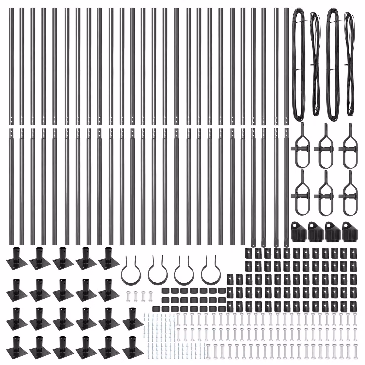 Berkfield Home 26 Piece Galvanised Steel Round Fence Posts with Base Plates in Grey, Height: 68.5 cm, Diameter: 3.2 cm – 2