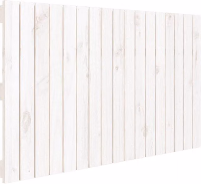 Berkfield Home White Rustic Solid Pine Wood Wall Mount Headboard W/D/H: 108 x 3 x 60 cm