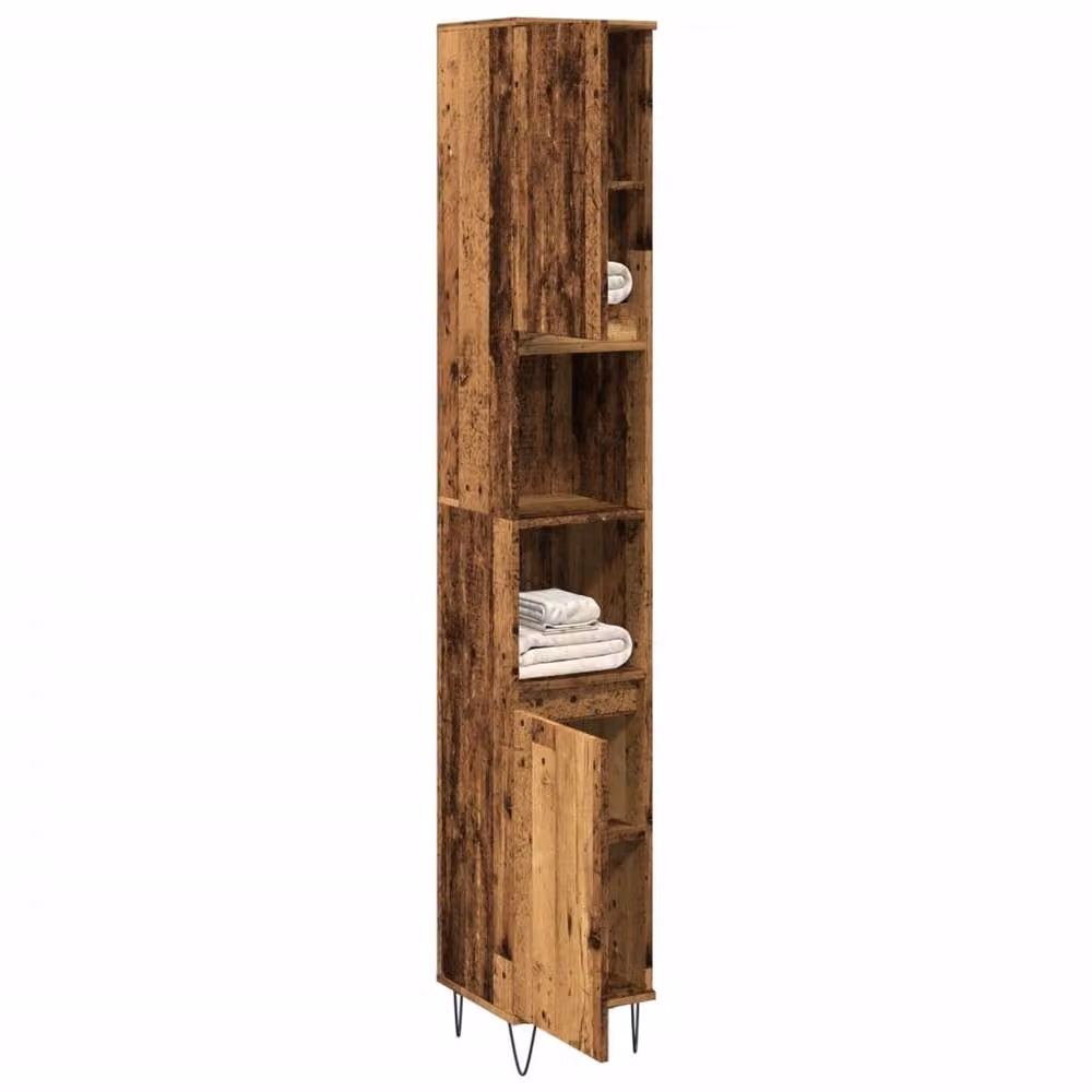 Berkfield Home Classic Bathroom Cabinet in Brown, W/D/H: 30 x 30 x 190 cm – 2