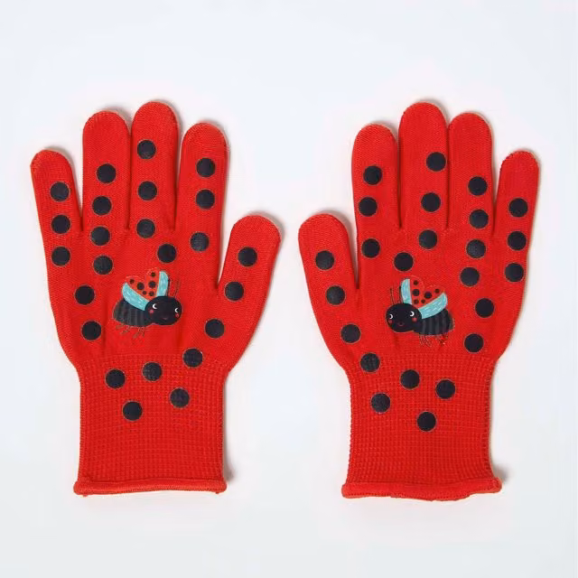 Homescapes Childrens Gardening Gloves in Red and Yellow