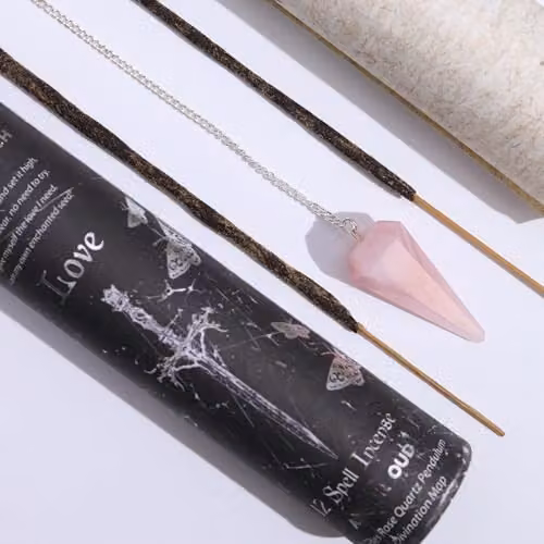 Serenityy Ancient Witch Love Spell Amour Oud Incense Sticks with Pink Rose Quartz Stone – 2