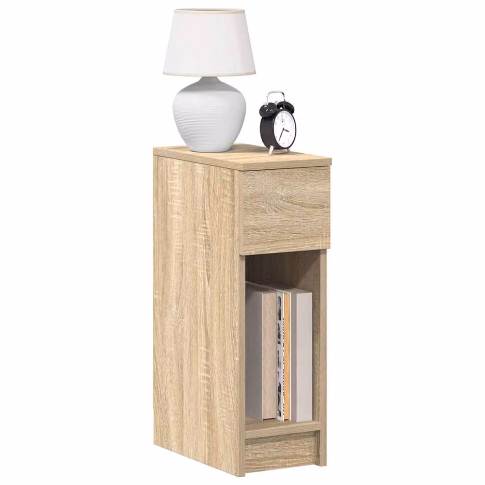 Berkfield Home Bedside Cabinet with Drawer in Sonoma Oak, W/D/H: 20 x 36 x 60 cm – 2