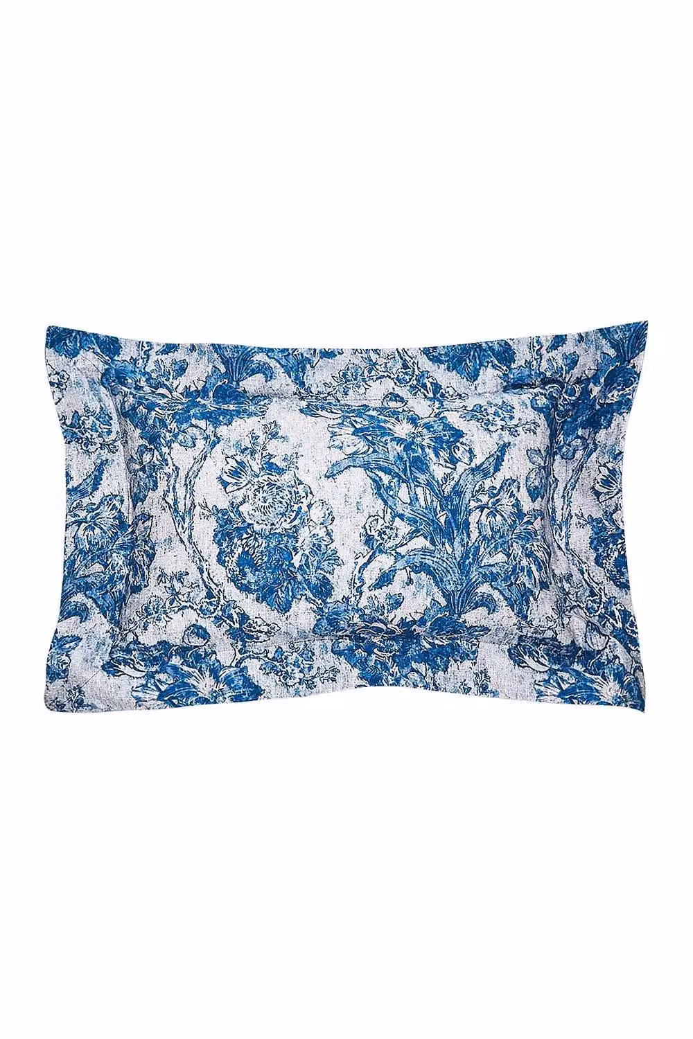 Sanderson Fringed Tulip Toile Reversible Cotton Mako Satin Duvet Cover and Pillowcase Set in Blue and Beige, W: 180 cm, H: 200 cm – 2