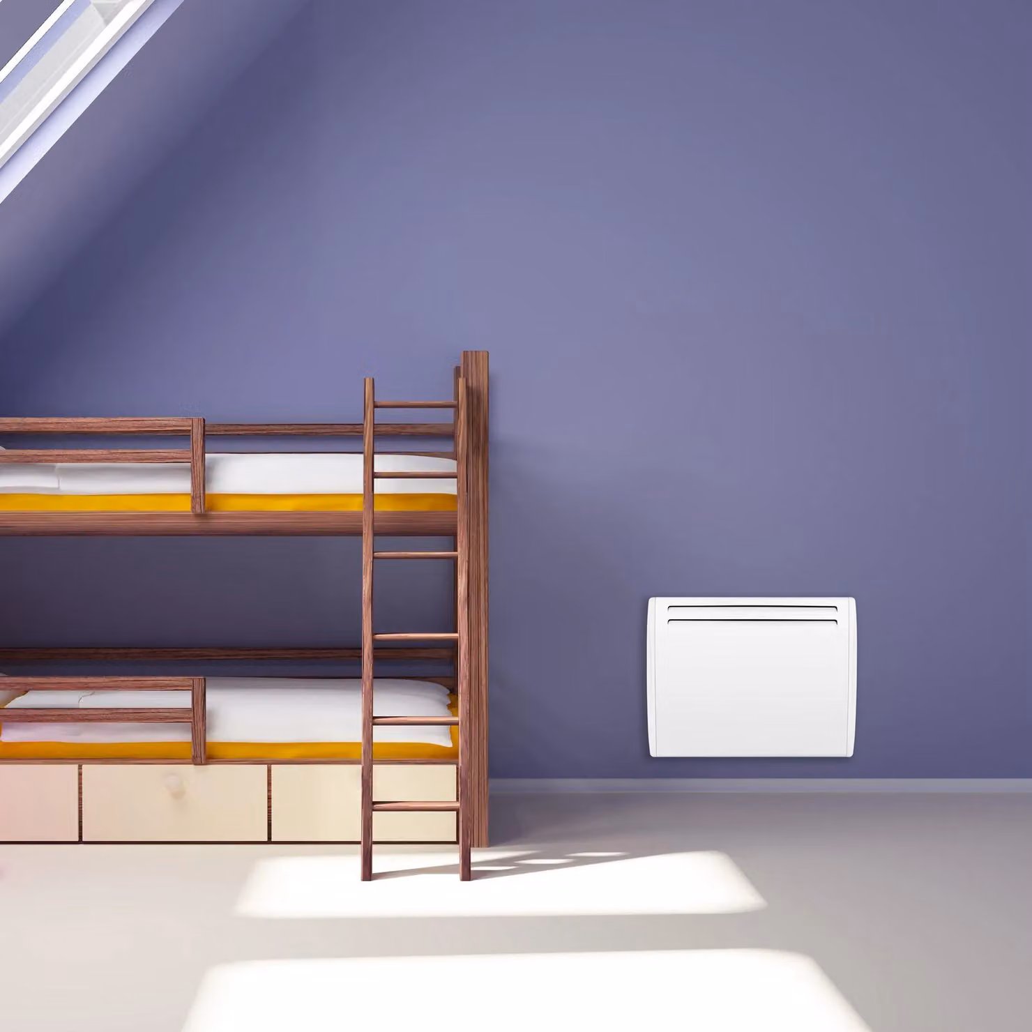 MYLEK White Ceramic Slim Electric Panel Heater with 1kW Output, 24/7 Timer and IP24 Rating – 2
