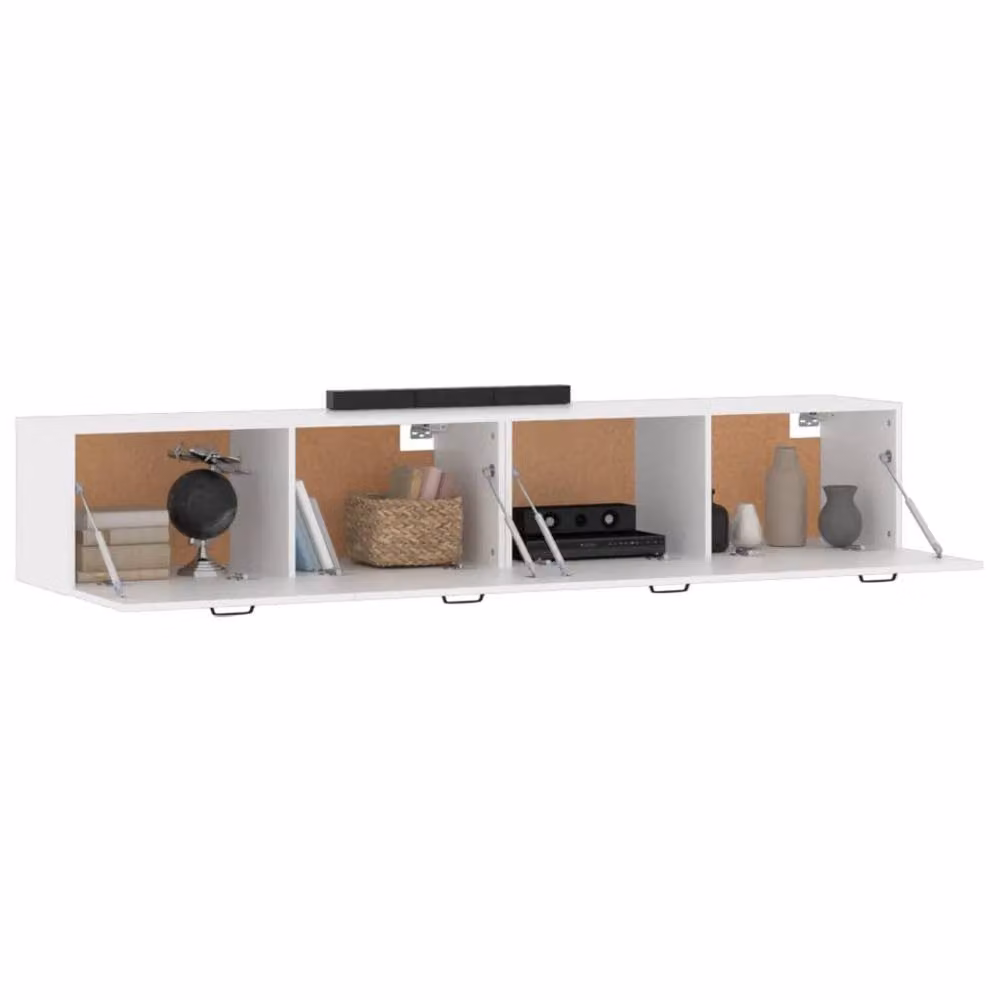 Berkfield Home Wall Mounted Cabinets, 2 Pack, White, W: 100 cm, D: 36.5 cm, H: 35 cm – 2