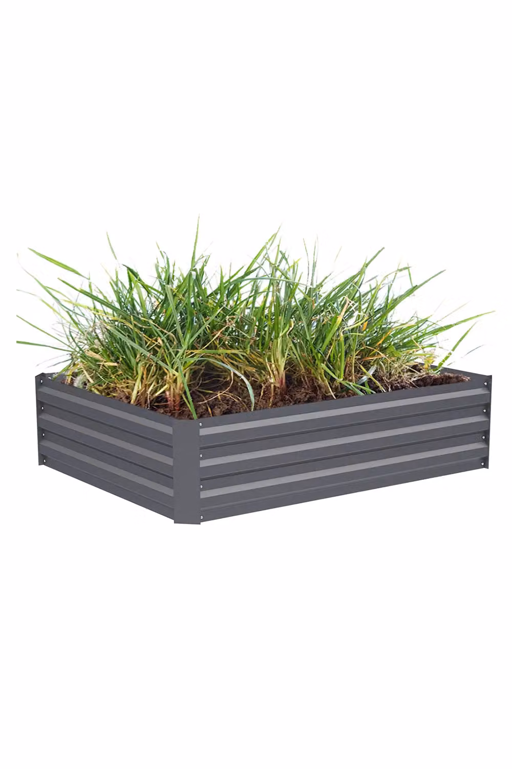 Living and Home Galvanised Steel Rectangular Elevated Garden Bed Planter Box in Grey – 3