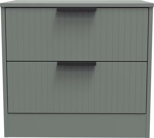 Ready Assembled 2 U Denver 2 Drawer Side Table in Pale Green
