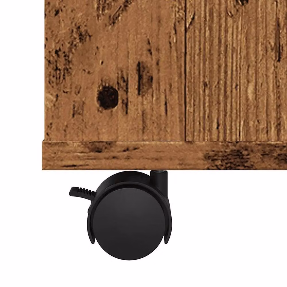 Kelvenix Rolling Cabinet in Light Oak with Castors and Lock, W/D/H: 60 x 35 x 75 cm – 4