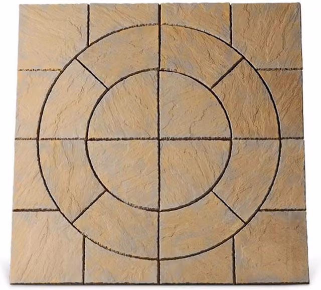 Bowland Stone Chalice Circle Paving Kit, Honey Brown, 3.24m2