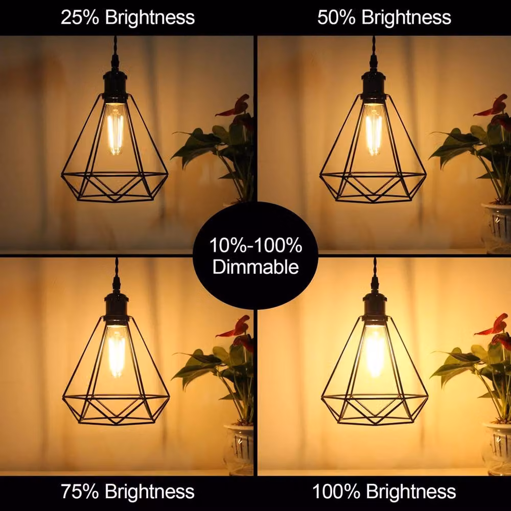 VOGREX 4W Dimmable Vintage LED Bulbs, 2700K Warm White, Clear Glass, 4 Pack – 2