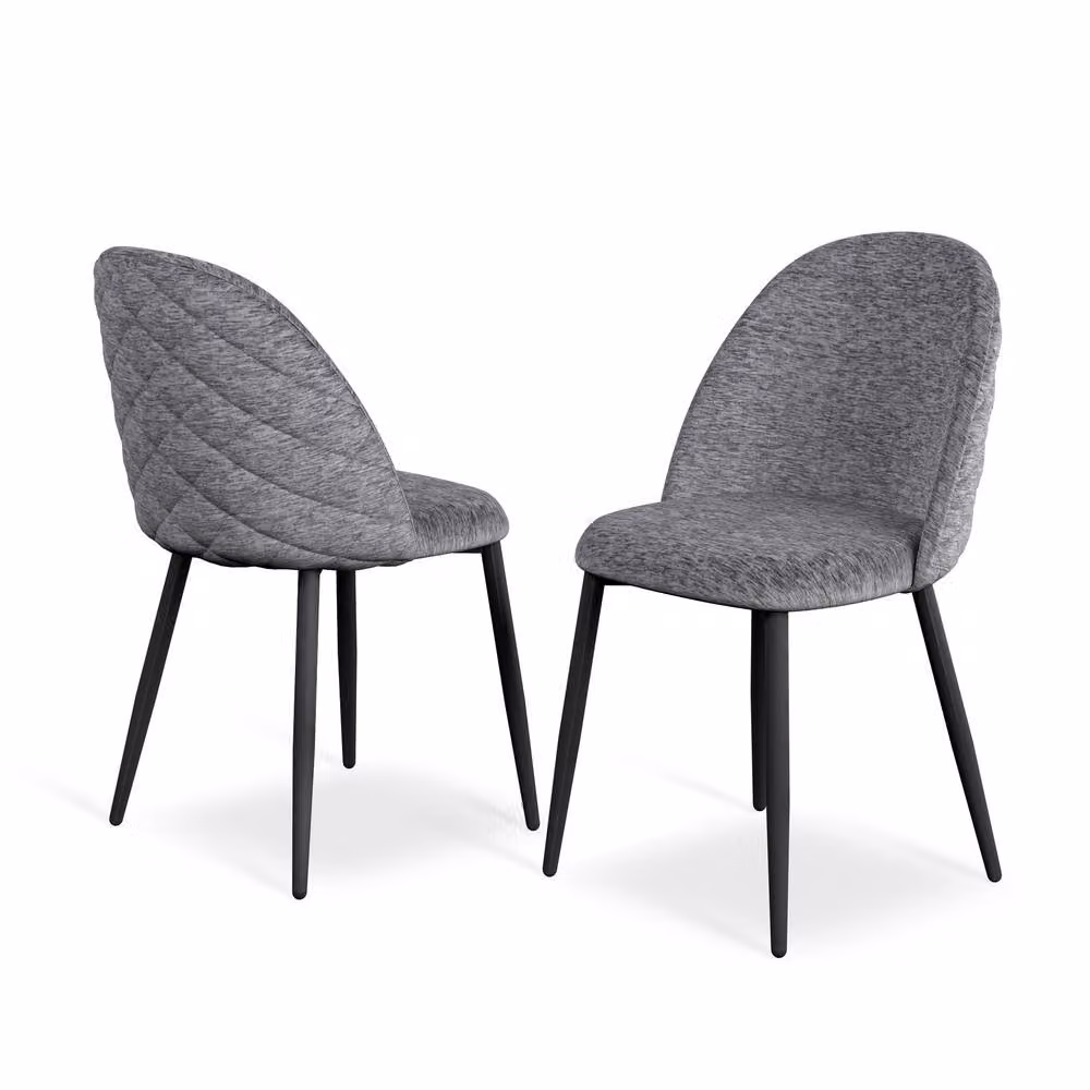More4Homes Arlo Black Round Dining Table and Raye Grey Velvet Dining Chairs Set of 4, W/D/H: 120 x 120 x 75 cm – 3