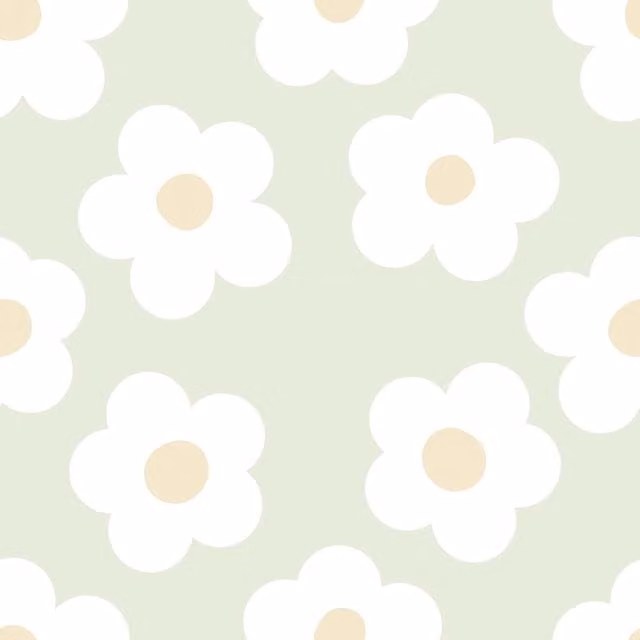 I Love Wallpaper Ditsy Daisy Botanical Floral Retro Wallpaper in Green