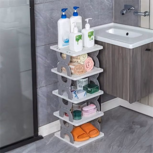 VOGREX Grey 6 Tier Foldable Shoe Rack Organizer