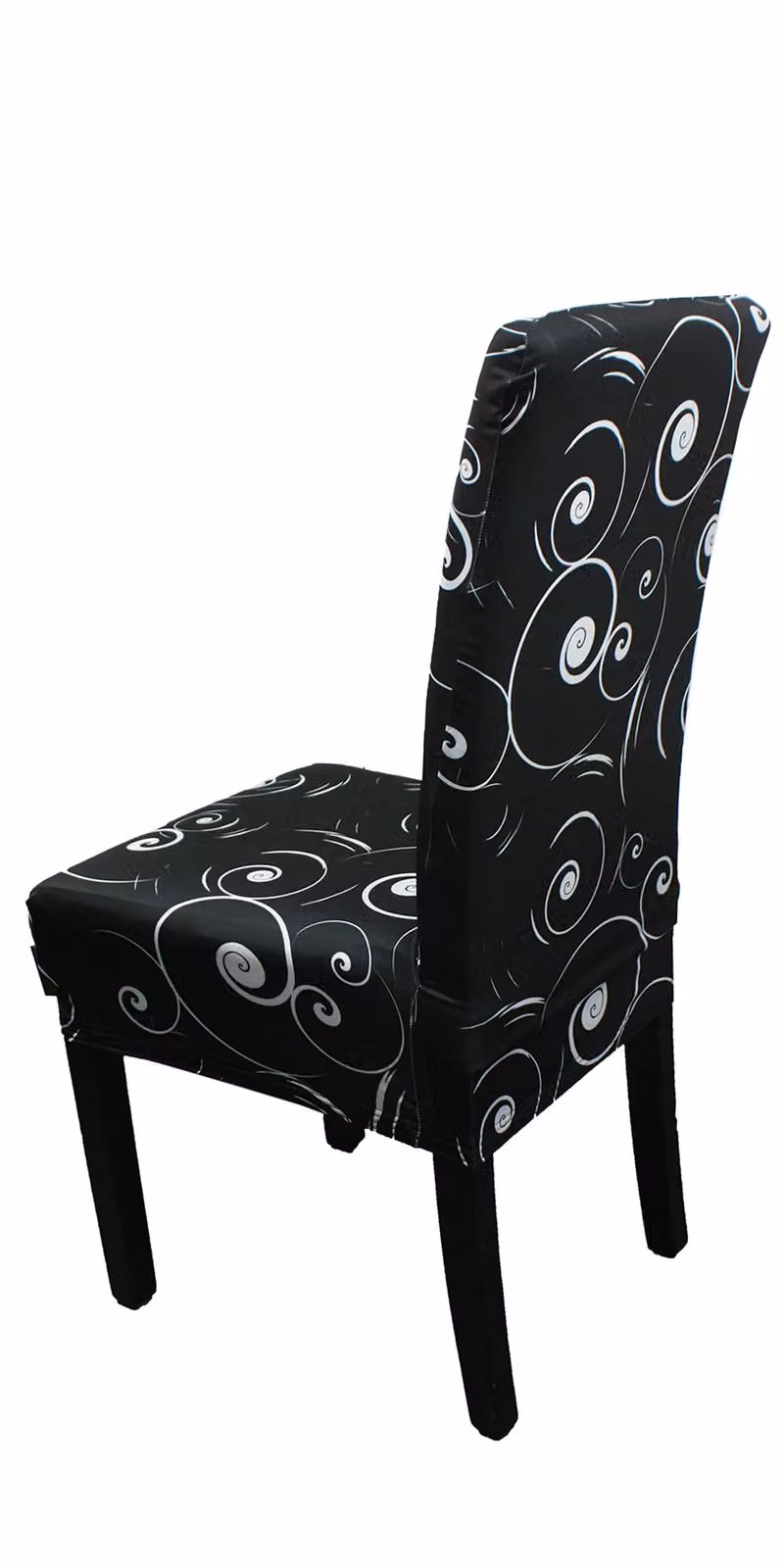 Neel Blue Paisley Pattern Spandex Dining Chair Slipcover in Blue and Black – 5