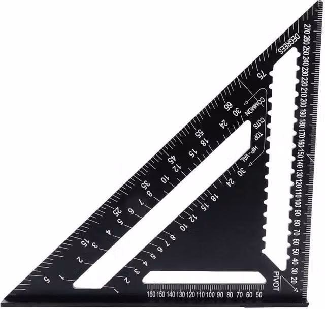 Nordara Aluminium Roofing Speed Square Rafter Angle Guide, Black, 30 cm – 1