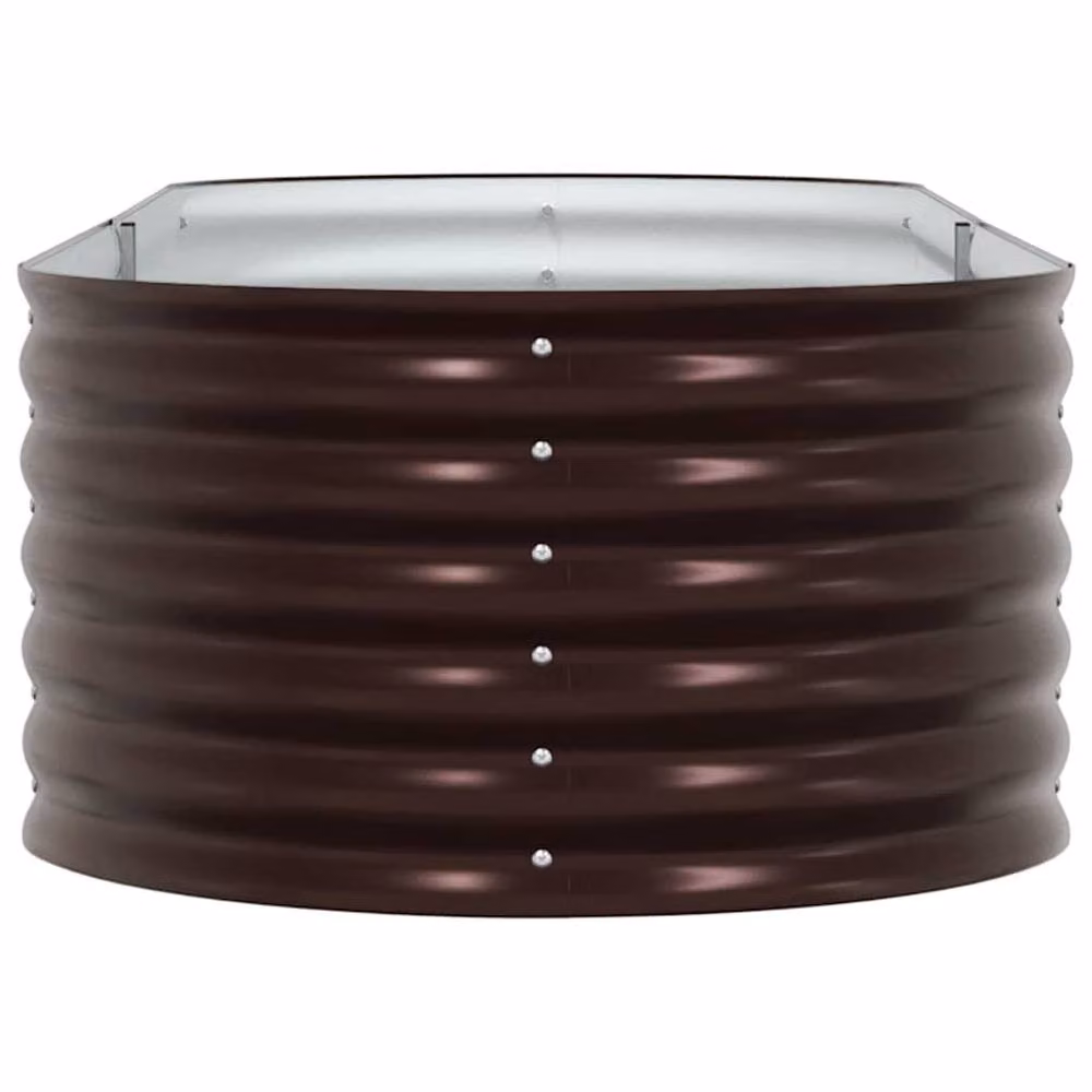 Berkfield Home Garden Brown Galvanised Steel Raised Bed W/D/H: 240 x 80 x 44 cm – 4