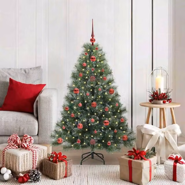 Berkfield Home Artificial Green Christmas Tree with 150 Warm White LEDs, Height: 120 cm – 1