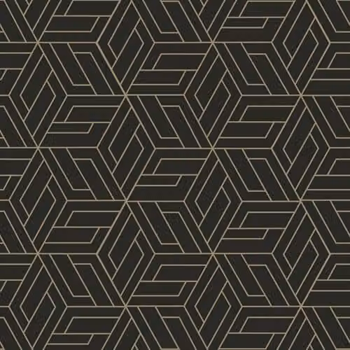 Grandeco Cobra Geometric Pattern Metallic Blown Vinyl Wallpaper, Black
