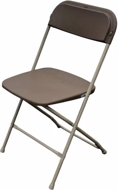 SPETLEK Brown Folding Metal Stacking Chair