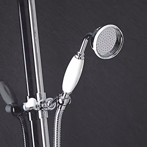 VeeBath Beta Round Hand Held Shower Head, Chrome, 180 mm – 2